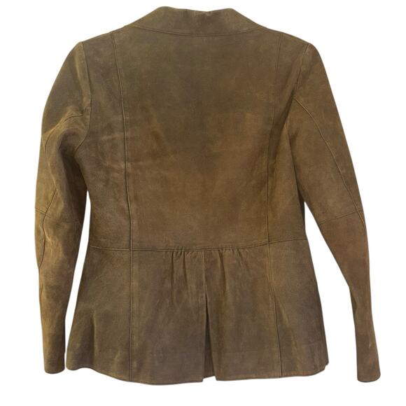 J. Jill Chocolate Brown 100% Leather Blazer Jacket Women’s XS Western Preppy - Picture 2 of 13